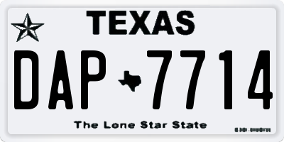 TX license plate DAP7714