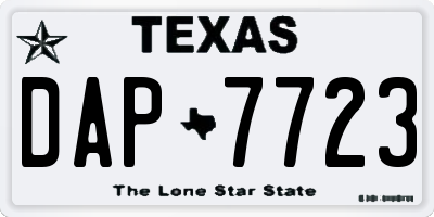 TX license plate DAP7723