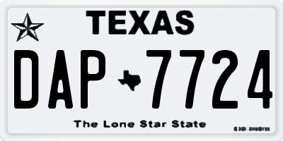 TX license plate DAP7724