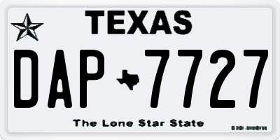 TX license plate DAP7727