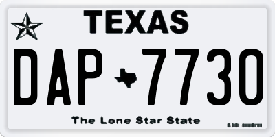 TX license plate DAP7730