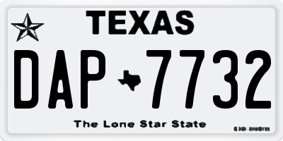 TX license plate DAP7732