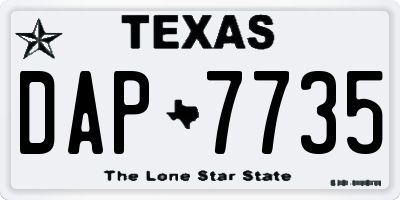 TX license plate DAP7735