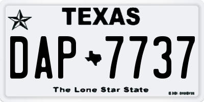 TX license plate DAP7737