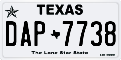 TX license plate DAP7738
