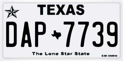 TX license plate DAP7739