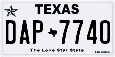 TX license plate DAP7740