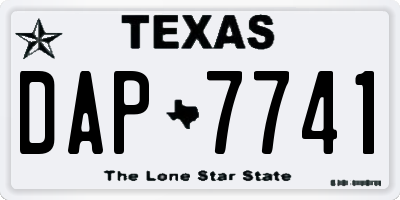 TX license plate DAP7741