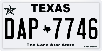 TX license plate DAP7746