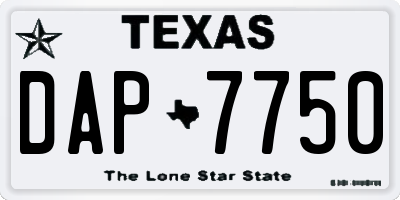 TX license plate DAP7750