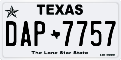 TX license plate DAP7757