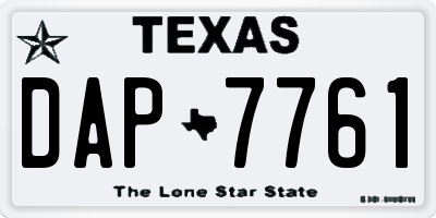 TX license plate DAP7761