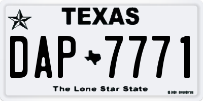 TX license plate DAP7771