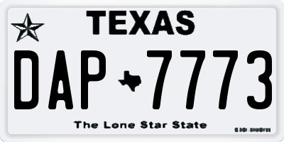 TX license plate DAP7773
