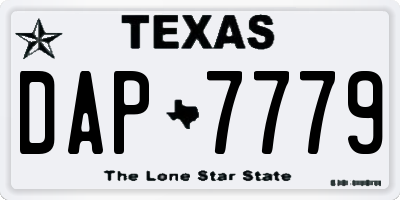 TX license plate DAP7779