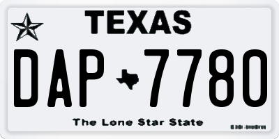 TX license plate DAP7780