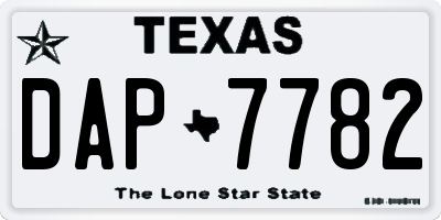 TX license plate DAP7782