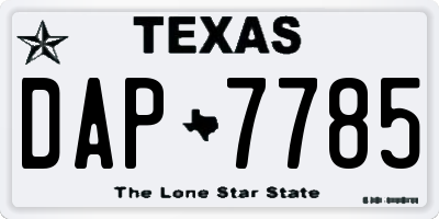 TX license plate DAP7785