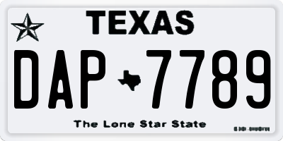 TX license plate DAP7789