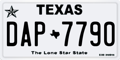 TX license plate DAP7790