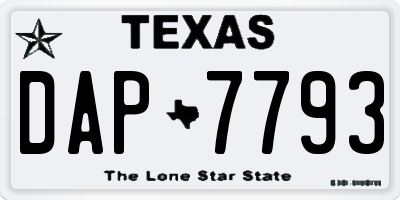 TX license plate DAP7793