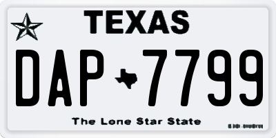 TX license plate DAP7799
