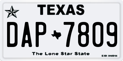 TX license plate DAP7809