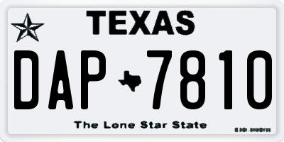 TX license plate DAP7810