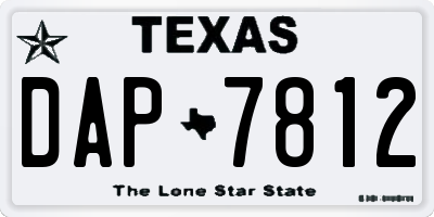 TX license plate DAP7812