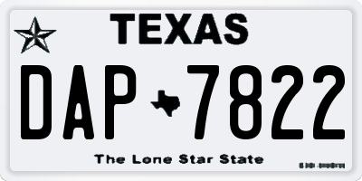 TX license plate DAP7822