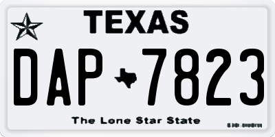 TX license plate DAP7823