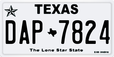 TX license plate DAP7824
