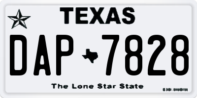 TX license plate DAP7828