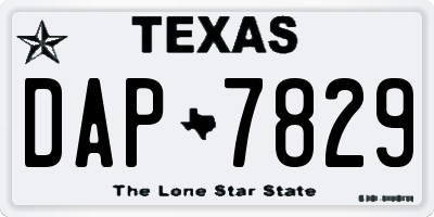 TX license plate DAP7829