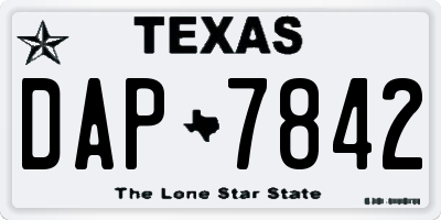 TX license plate DAP7842