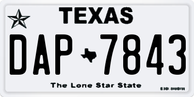 TX license plate DAP7843