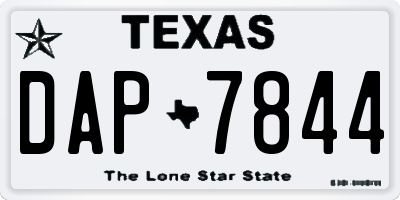 TX license plate DAP7844