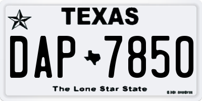 TX license plate DAP7850