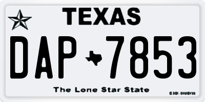 TX license plate DAP7853