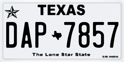 TX license plate DAP7857