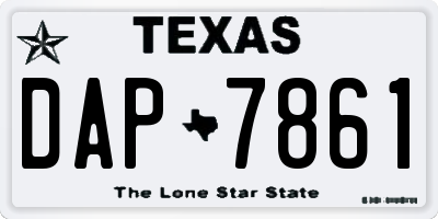 TX license plate DAP7861