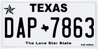 TX license plate DAP7863