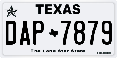 TX license plate DAP7879