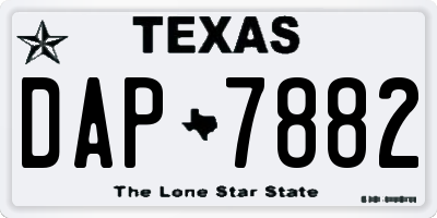 TX license plate DAP7882