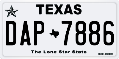 TX license plate DAP7886