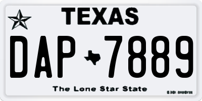 TX license plate DAP7889