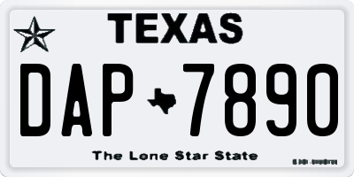 TX license plate DAP7890