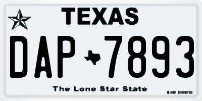 TX license plate DAP7893