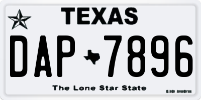 TX license plate DAP7896