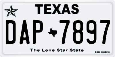 TX license plate DAP7897